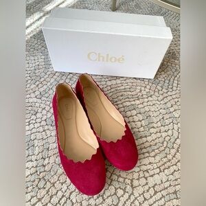 Chloé Lauren Scalloped Ballerina Flats Sz7/37